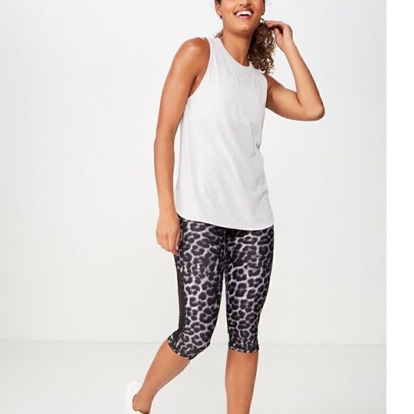 Cotton On Body Womens Sleeveless Active Curve Hem Tank Top Gray L grey marle - Picture 5 of 7